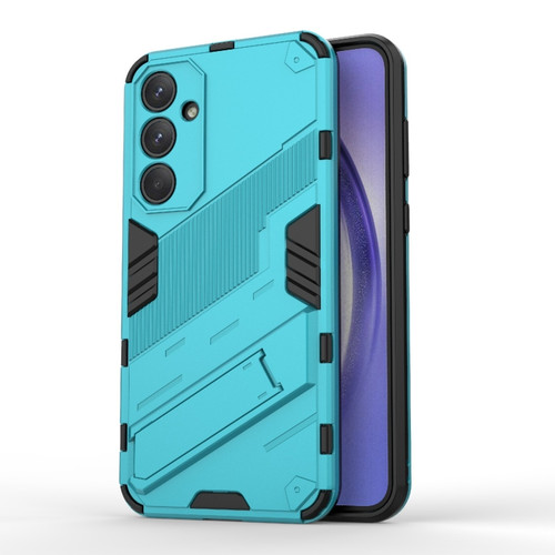 Samsung Galaxy A35 5G Punk Armor 2 in 1 PC + TPU Shockproof Phone Case with Invisible Holder - Blue