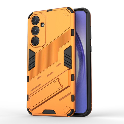 Samsung Galaxy A35 5G Punk Armor 2 in 1 PC + TPU Shockproof Phone Case with Invisible Holder - Orange