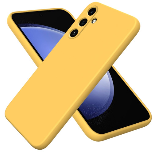 Samsung Galaxy A35 5G Pure Color Liquid Silicone Shockproof Full Coverage Phone Case - Yellow