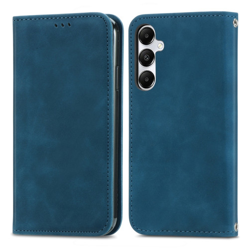 Samsung Galaxy A35 5G Retro Skin Feel Magnetic Leather Phone Case - Blue