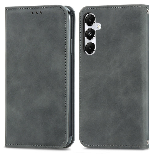 Samsung Galaxy A35 5G Retro Skin Feel Magnetic Leather Phone Case - Gray