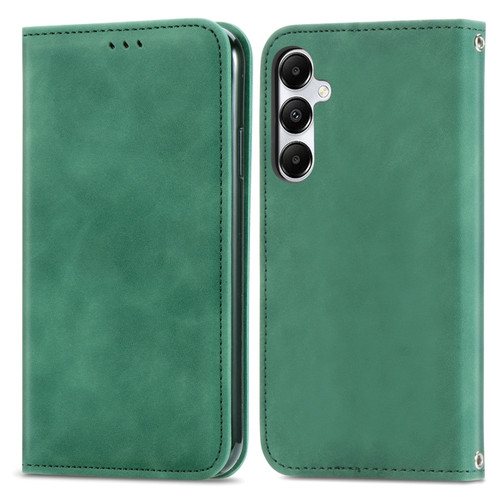 Samsung Galaxy A35 5G Retro Skin Feel Magnetic Leather Phone Case - Green