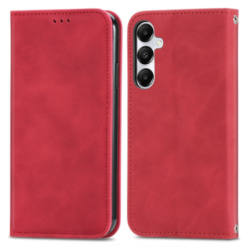 Samsung Galaxy A35 5G Retro Skin Feel Magnetic Leather Phone Case - Red