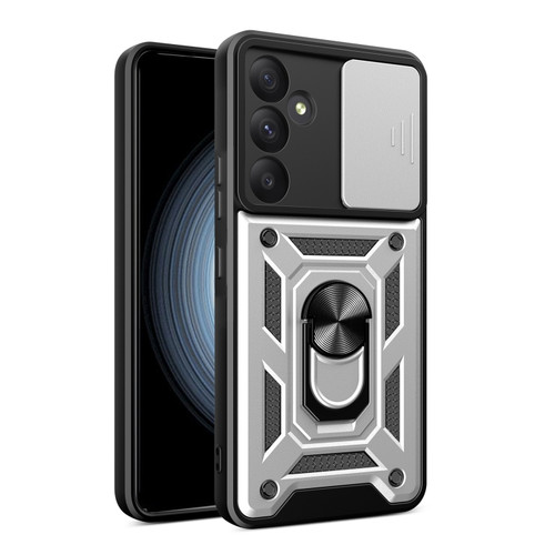 Samsung Galaxy A35 5G Sliding Camera Cover Design TPU+PC Phone Case - Silver