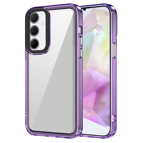 Samsung Galaxy A35 5G Transparent Acrylic + TPU Shockproof Phone Case - Transparent Purple