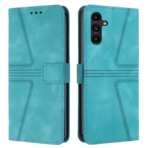 Samsung Galaxy A35 5G Triangle Solid Color Leather Phone Case - Green