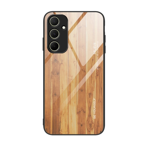 Samsung Galaxy A35 5G Wood Grain Glass Phone Case - Yellow