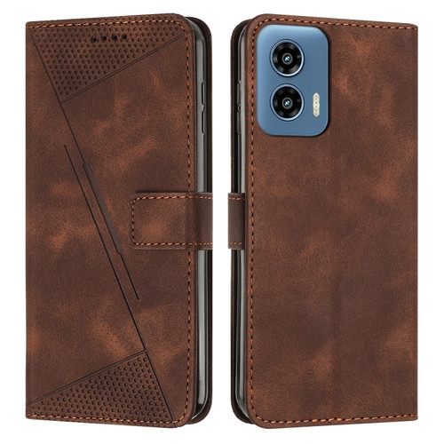 Motorola Moto G 5G 2024 Dream Triangle Leather Phone Case with Lanyard - Brown