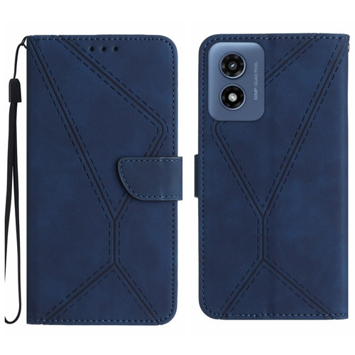 Motorola Moto G 5G 2024 Stitching Embossed Leather Phone Case - Blue