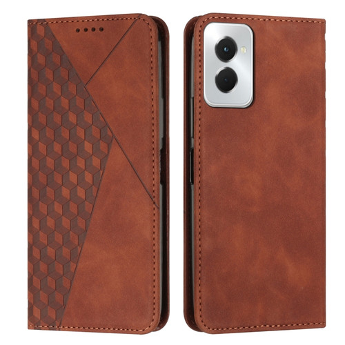 Motorola Moto G Power 5G 2024 Diamond Splicing Skin Feel Magnetic Leather Phone Case - Brown