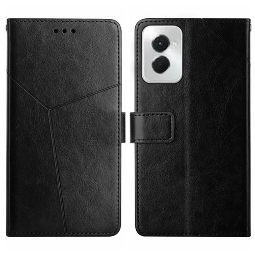 Motorola Moto G Power 5G 2024 HT01 Y-shaped Pattern Flip Leather Phone Case - Black