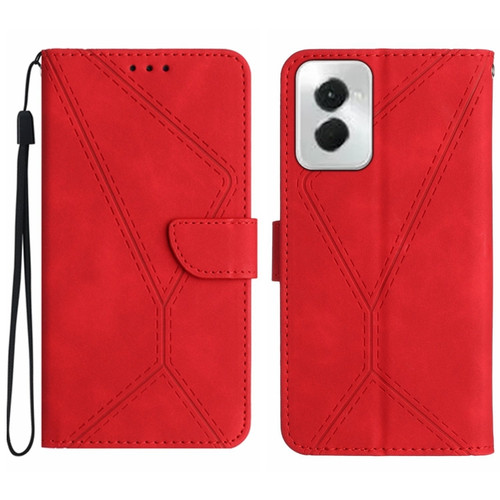 Motorola Moto G Power 5G 2024 Stitching Embossed Leather Phone Case - Red