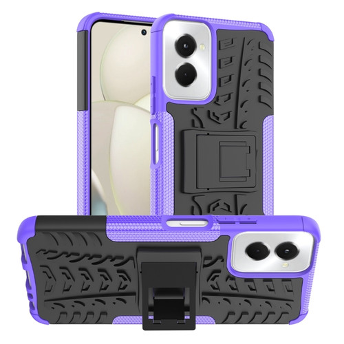 Motorola Moto G Power 5G 2024 Tire Texture TPU + PC Phone Case with Holder - Purple