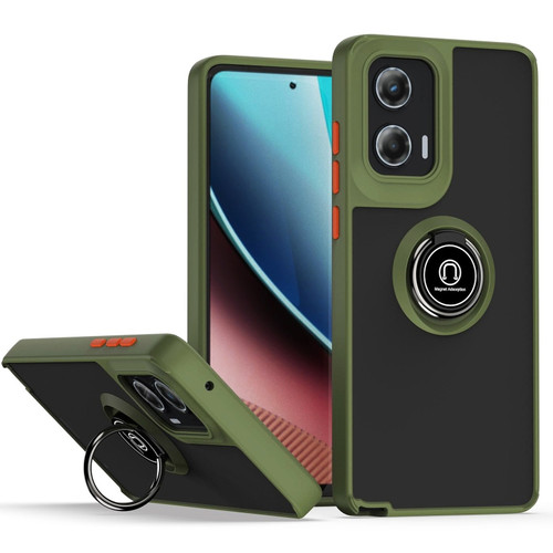 Motorola Moto G Stylus 5G 2024 Q Shadow 1 Series TPU + PC Phone Case with Ring - Army Green