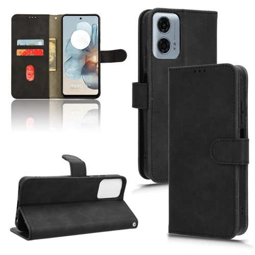 Motorola Moto G Stylus 5G 2024 Skin Feel Magnetic Flip Leather Phone Case - Black