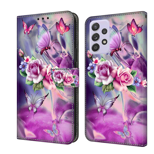 Samsung Galaxy A52 / A52s 5G Crystal 3D Shockproof Protective Leather Phone Case - Butterfly