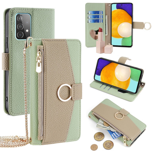 Samsung Galaxy A52 4G / 5G / A52s 5G Crossbody Litchi Texture Leather Phone Case - Green