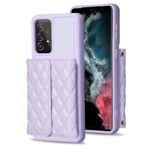 Samsung Galaxy A52 4G / 5G Horizontal Wallet Rhombic Leather Phone Case - Purple