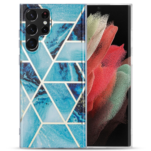 Samsung Galaxy A52 5G / 4G Electroplating IMD Marble TPU Phone Case - Blue