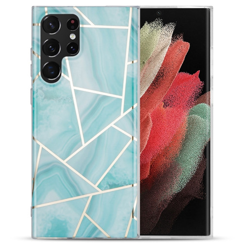 Samsung Galaxy A52 5G / 4G Electroplating IMD Marble TPU Phone Case - Green