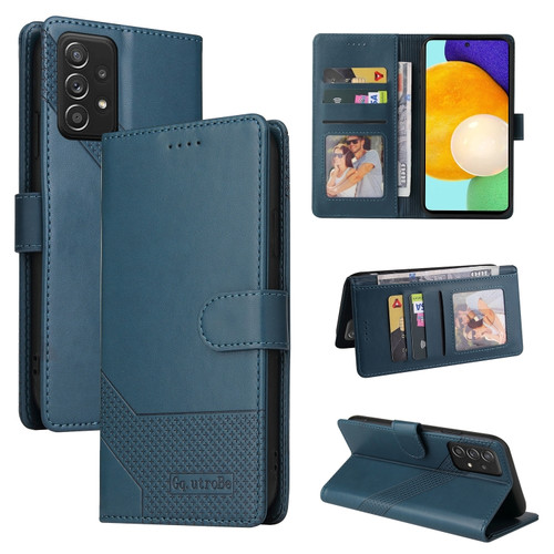Samsung Galaxy A52 5G / 4G GQUTROBE Skin Feel Magnetic Leather Phone Case - Blue