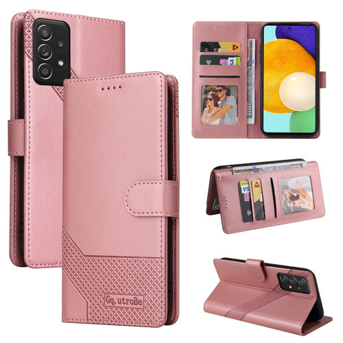 Samsung Galaxy A52 5G / 4G GQUTROBE Skin Feel Magnetic Leather Phone Case - Rose Gold