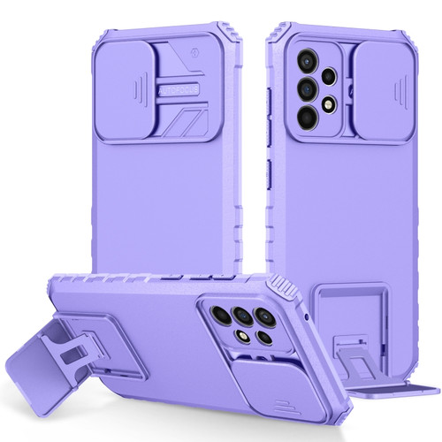 Samsung Galaxy A52 5G Stereoscopic Holder Sliding Camshield Phone Case - Purple