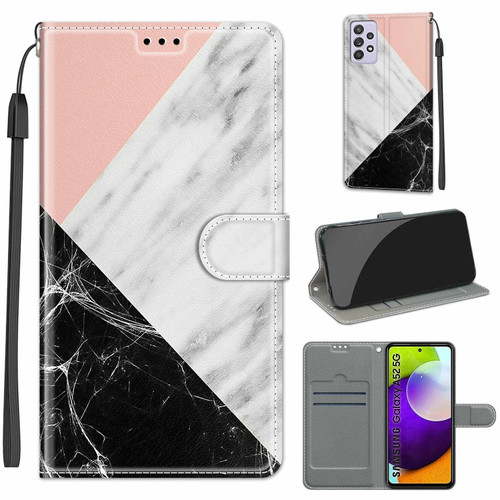 Samsung Galaxy A52 5G Voltage Colored Drawing Magnetic Clasp Horizontal Flip PU Leather Case with Holder & Card Slots - C07 Pink White Black
