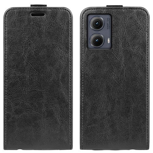 Motorola Edge 5G 2024 R64 Texture Single Vertical Flip Leather Phone Case - Black