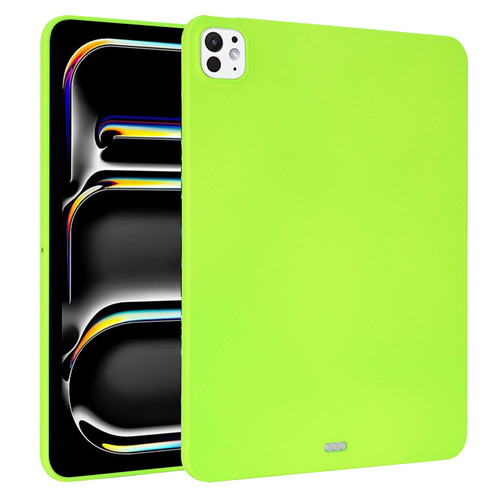 iPad Pro 11 2024 Oil Spray Skin-friendly TPU Tablet Case - Fluorescent Green