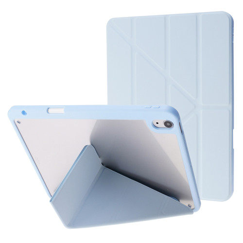 iPad Air 11 2024 Deformation Transparent Acrylic Leather Tablet Case - Light Blue