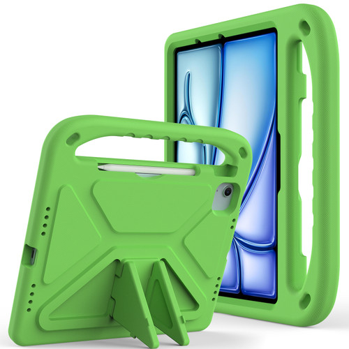 iPad Air 11 / Pro 11 2024 Handle EVA Shockproof Tablet Case with Holder - Green