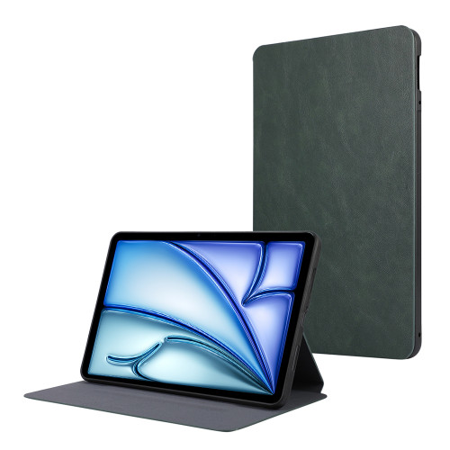 iPad Air 11 2024 TPU Flip Tablet Protective Leather Case - Green