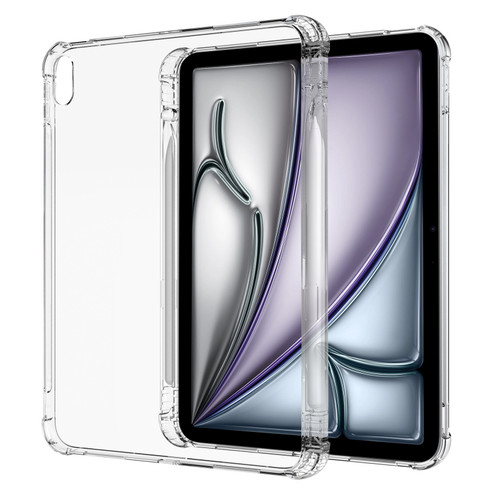 iPad Air 11 2024 Highly Transparent TPU Full Thicken Corners Shockproof Protective Case with Pen Slot - Transparent