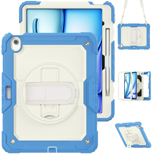 iPad Air 13 2024 Silicone + PC Tablet Protective Case - Cream+Navy Blue