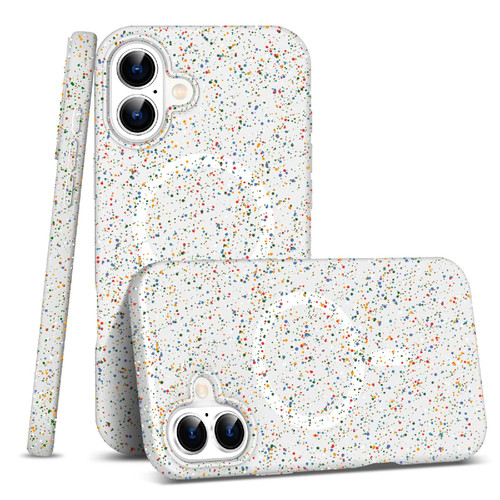 iPhone 16 Colorful Frosted Magsafe PC Hybrid TPU Phone Case - White