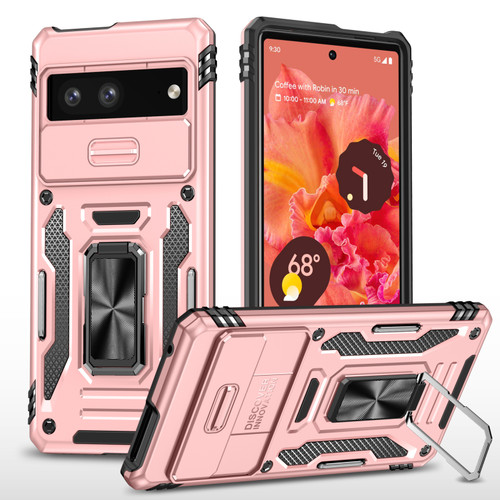 Google Pixel 9/9 Pro Armor PC + TPU Camera Shield Phone Case - Rose Gold