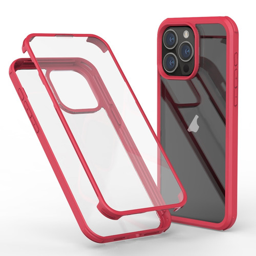 iPhone 16 Pro Double-sided Plastic Glass Phone Protective Case - Red