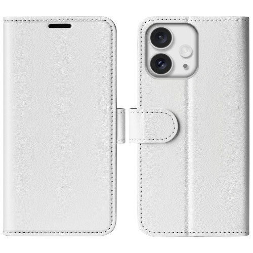 iPhone 16 Pro R64 Texture Horizontal Flip Leather Phone Case - White