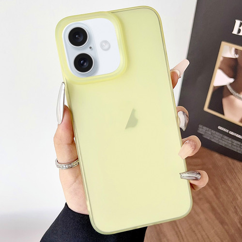 iPhone 16 Plus Frosted Translucent TPU Full Coverage Phone Case - Yellow