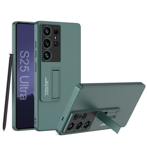 Samsung Galaxy S25 Ultra 5G GKK Ultra-thin Shockproof Phone Case with Holder / Pen - Forest Green