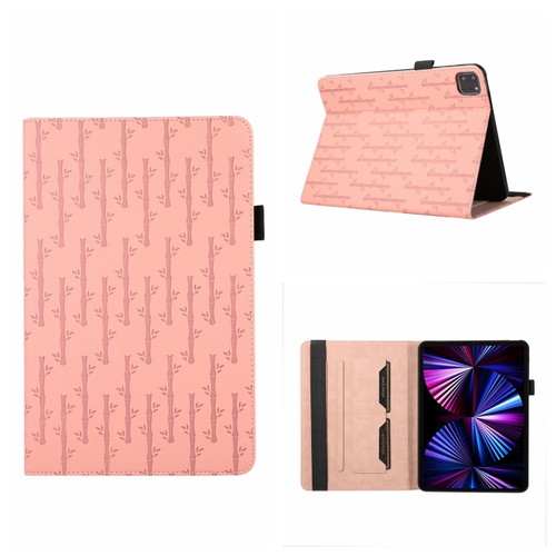 iPad Pro 11 2022 / 2021 Lucky Bamboo Pattern Leather Tablet Case - Pink