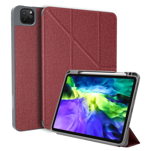 iPad Pro 11 2022 / 2021 / 2020 Mutural Multi-fold Smart Leather Tablet Case - Red