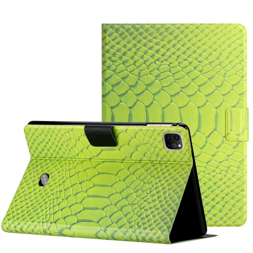 iPad Pro 11 2020 / 2018 / Air 2020 10.9 Solid Color Crocodile Texture Leather Smart Tablet Case - Green