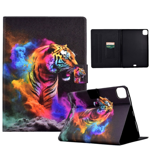 iPad Pro 11 2020/2018 / Air 2020 Coloured Drawing Smart Leather Tablet Case - Tiger