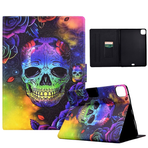iPad Pro 11 2020/2018 / Air 2020 Coloured Drawing Smart Leather Tablet Case - Skull
