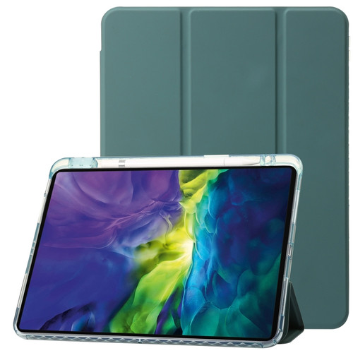 Clear Acrylic Leather Tablet Case iPad Pro 11 2022/ 2021 / 2020 / 2018/ Air 10.9 2022 / 2020 - Dark Green