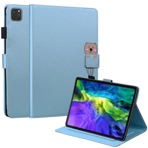 iPad Pro 11 2022 / 2021 / 2020 Cartoon Buckle Leather Smart Tablet Case - Blue