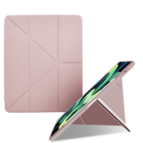 Acrylic 2 in 1 Y-fold Smart Leather Tablet Case iPad Pro 11 2022 / 2021 / 2020 / 2018 / Air 5 2022 / Air 2020 10.9 - Pink