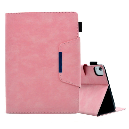 iPad Pro 11 2022/2021/2020 / Air 10.9 2022 / 2020 Suede Cross Texture Magnetic Clasp Leather Tablet Case - Pink